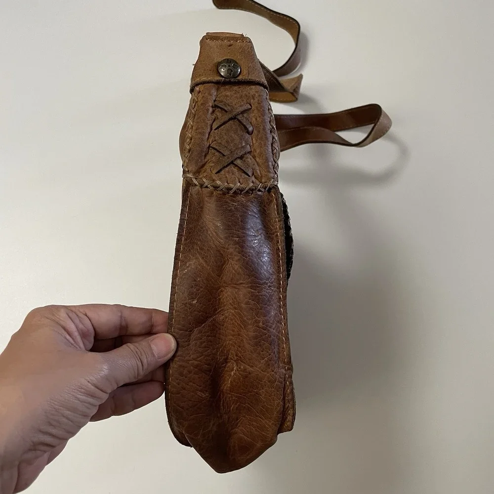 Patricia Nash Camila Leather Crossbody‎ Bag Purse Distressed Boho Cowgirl B8